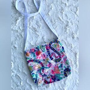Colorful Abstract Print Shoulder Bag hand painted